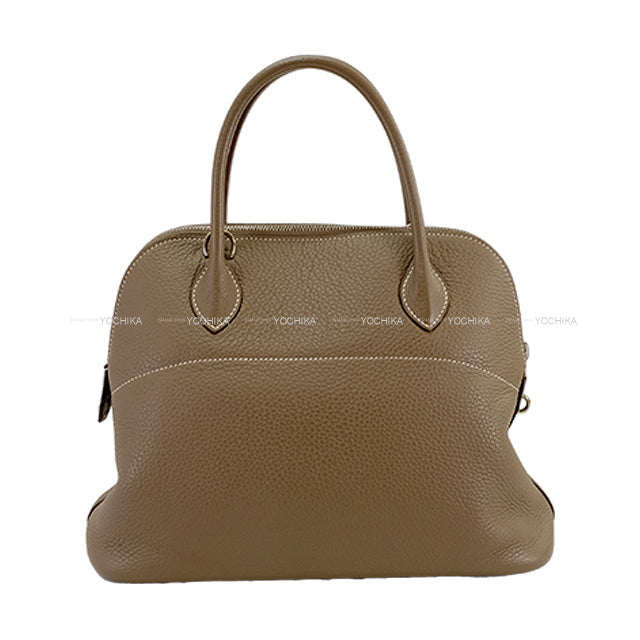 [Pre-loved] HERMES Shoulder bag Bolide31 Etoupe Taurillon Clemence Silver HW Stamp □R[USED SA][Authentic]