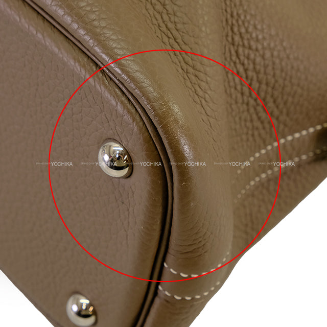 [Pre-loved] HERMES Shoulder bag Bolide31 Etoupe Taurillon Clemence Silver HW Stamp □R[USED SA][Authentic]