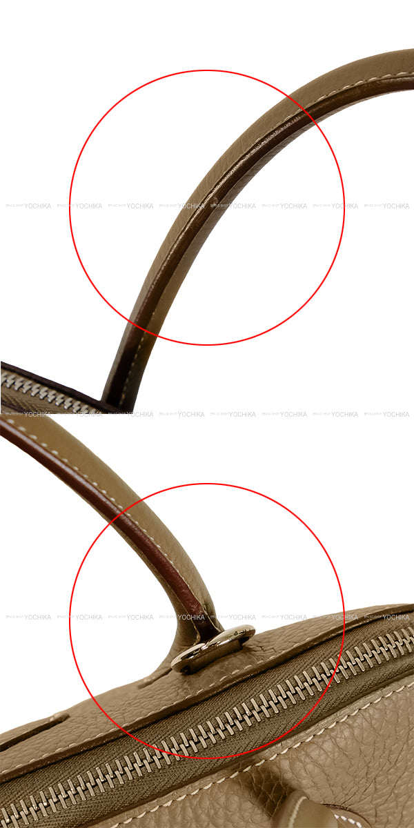 [Pre-loved] HERMES Shoulder bag Bolide31 Etoupe Taurillon Clemence Silver HW Stamp □R[USED SA][Authentic]