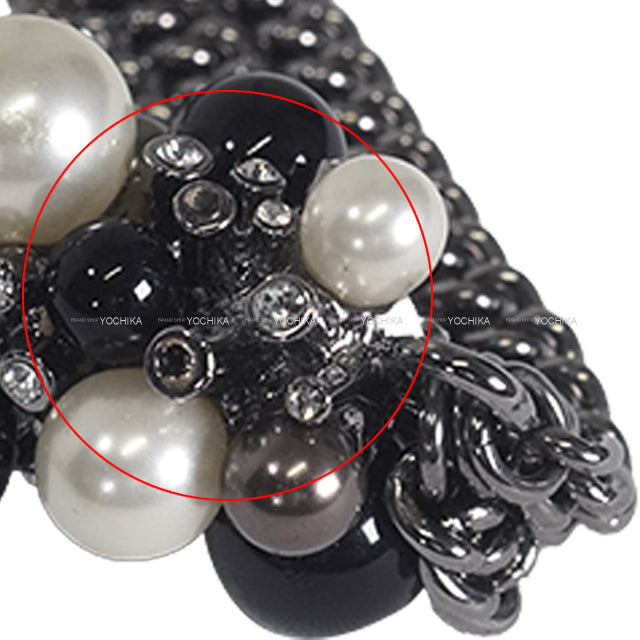 [Pre-loved] CHANEL necklace Coco Mark Pearl Rhinestone Triple Chain[LIKE NEW][Authentic]