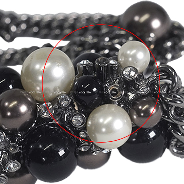 [Pre-loved] CHANEL necklace Coco Mark Pearl Rhinestone Triple Chain[LIKE NEW][Authentic]