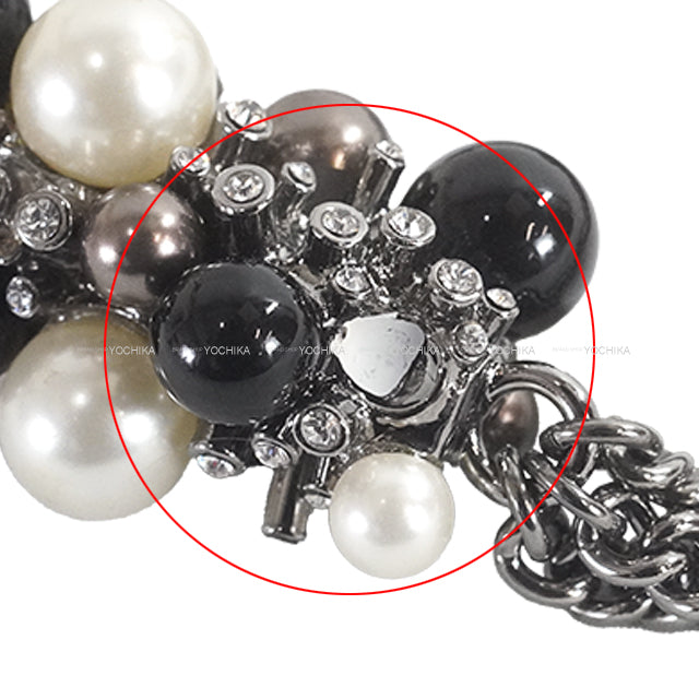 [Pre-loved] CHANEL necklace Coco Mark Pearl Rhinestone Triple Chain[LIKE NEW][Authentic]