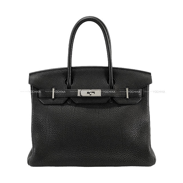 [Pre-loved] HERMES Handbag Noir (Black) Veau Togo Silver HW Stamp □L[USED A][Authentic]