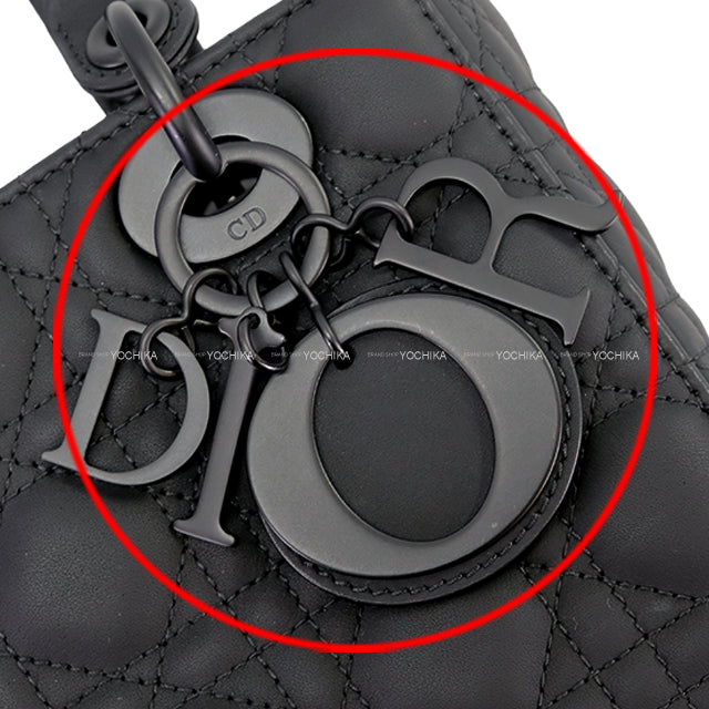 [Pre-loved] Dior Handbag Lady Dior My ABC Small Noir (Black) Cannage/Ultra Matte Calfskin Matte Black HW MO538SLOI-M989[LIKE NEW][Authentic]