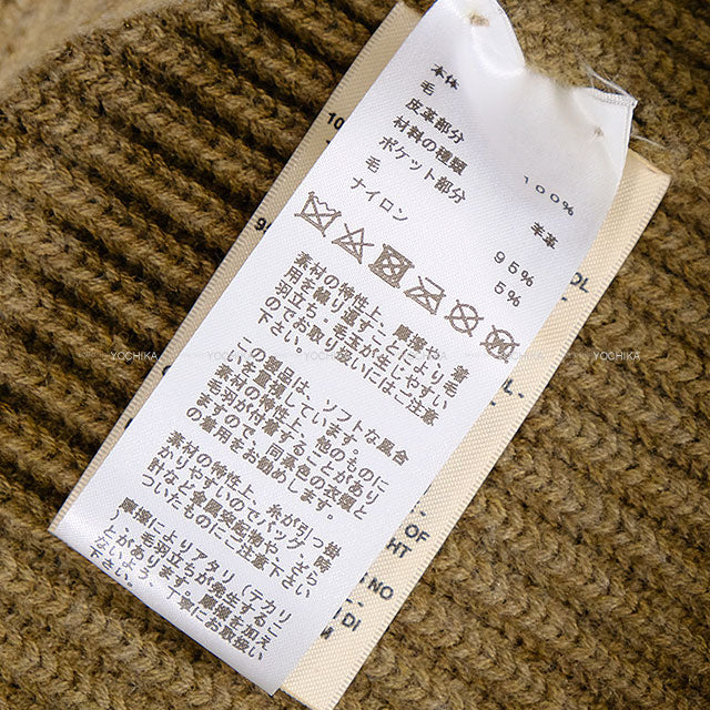 [Pre-loved] HERMES Blouson Knit H Logo Pocket Zip up Brown Wool #38[LIKE NEW][Authentic]