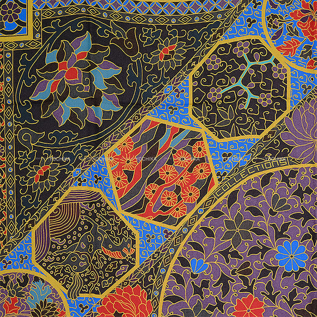 HERMES scarf Carre 140 COLLECTIONS IMPERIALES Blue/Leedevin/Mordor Cashmere70% / Silk30% 242942S-09[EXCELLENT][Authentic]