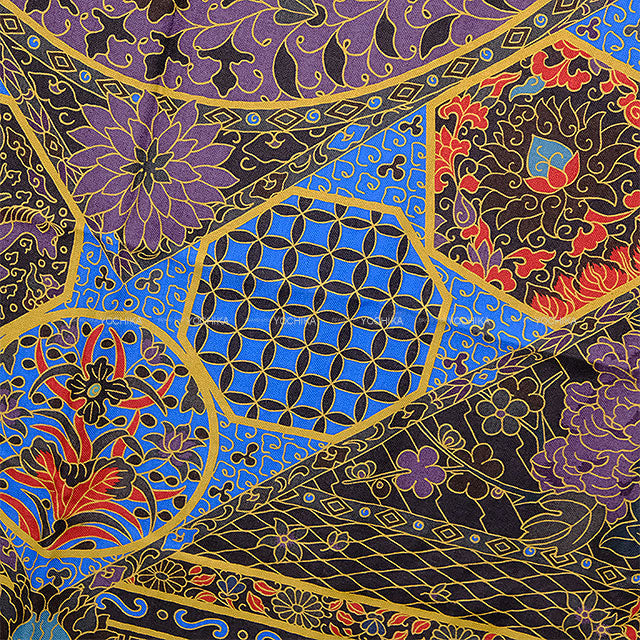 HERMES scarf Carre 140 COLLECTIONS IMPERIALES Blue/Leedevin/Mordor Cashmere70% / Silk30% 242942S-09[EXCELLENT][Authentic]