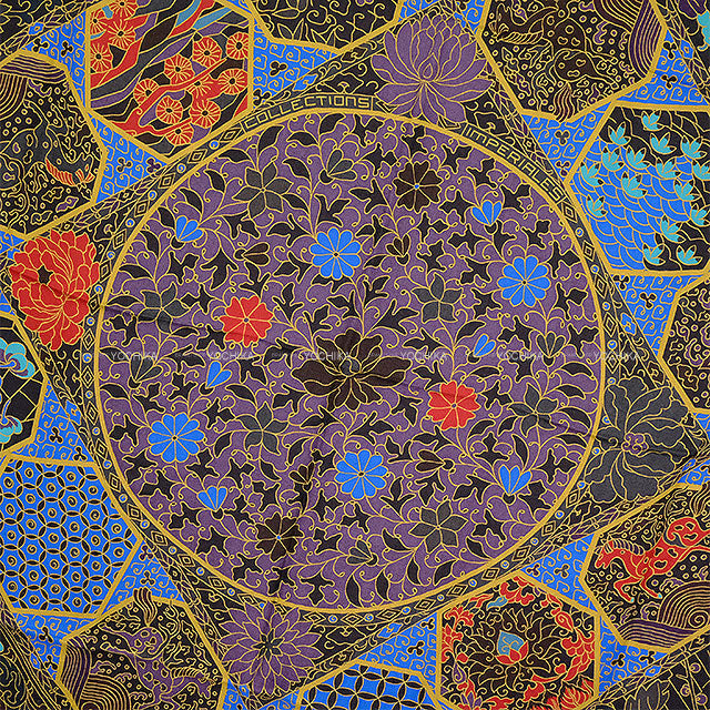 HERMES scarf Carre 140 COLLECTIONS IMPERIALES Blue/Leedevin/Mordor Cashmere70% / Silk30% 242942S-09[EXCELLENT][Authentic]