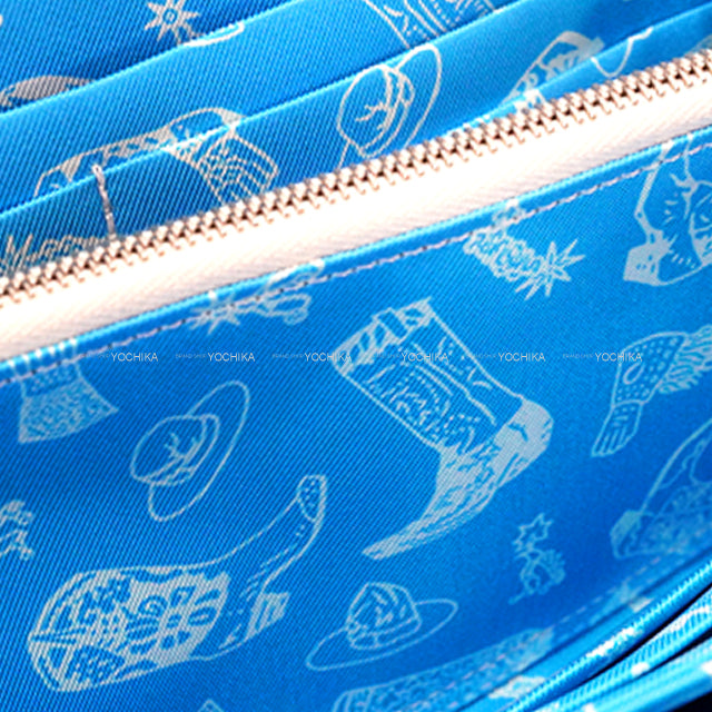 HERMES long wallet Aunage Rodeo des Cowgirls Caramel/Celeste Evercolor Silver HW Stamp W[BRAND NEW][Authentic]