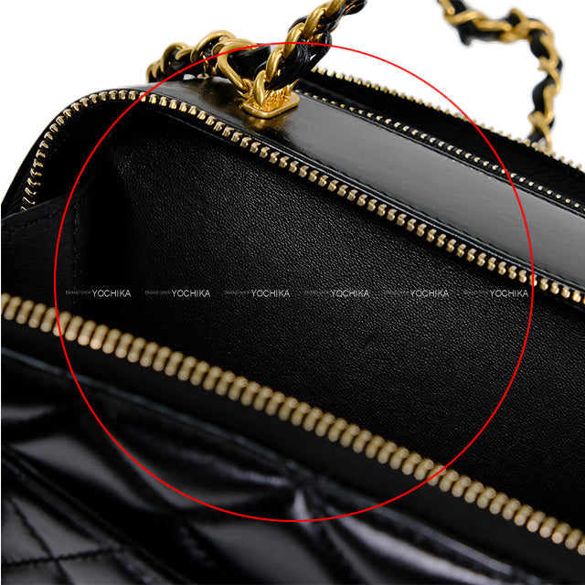 2023SS CHANEL Shoulder bag Matelasse COCO Mark Top Handle Small Vanity Chain Noir (Black) Lambskin Mat Gold HW AS3222[EXCELLENT][Authentic]