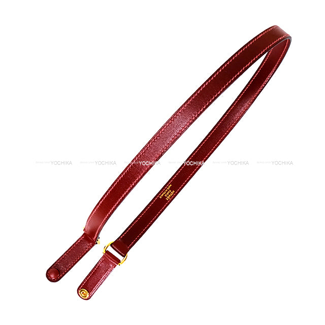 HERMES Clutch bag Kelly Elan Rouge H Box Calf Gold HW Stamp W[EXCELLENT][Authentic]