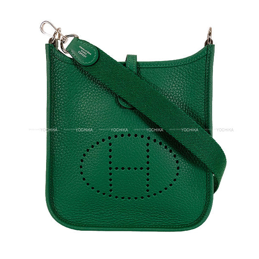 HERMES Shoulder bag Evelyne 16 TPM Vert Moyen Taurillon Clemence Silver HW Stamp W[BRAND NEW][Authentic]