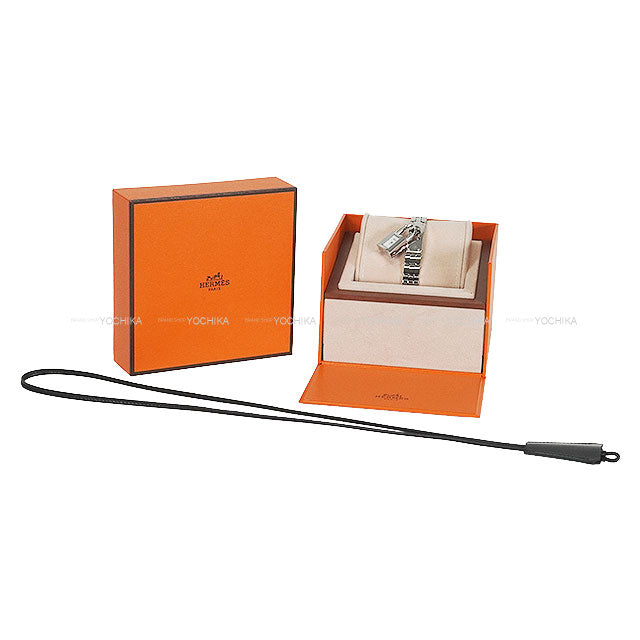 HERMES Watches Kelly watch Mini 16mm with Clochette Silver/Noir (Black) Box Calf/Stainless steel KE4.110[BRAND NEW][Authentic]