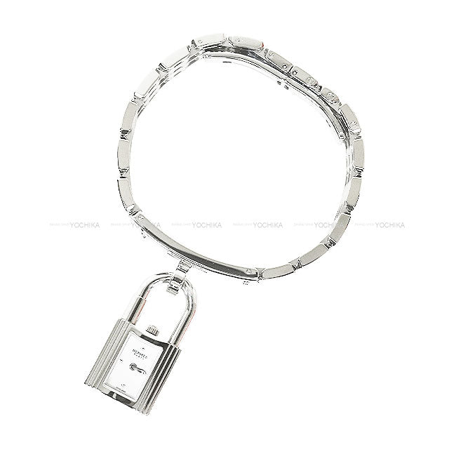 HERMES Watches Kelly watch Mini 16mm with Clochette Silver/Noir (Black) Box Calf/Stainless steel KE4.110[BRAND NEW][Authentic]