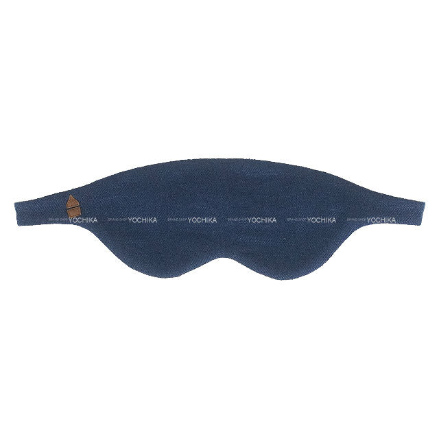 HERMES Travel Pouch Traveler 3-Piece Set Pouch Socks Eye Mask Indigo Blue Cashmere[EXCELLENT][Authentic]