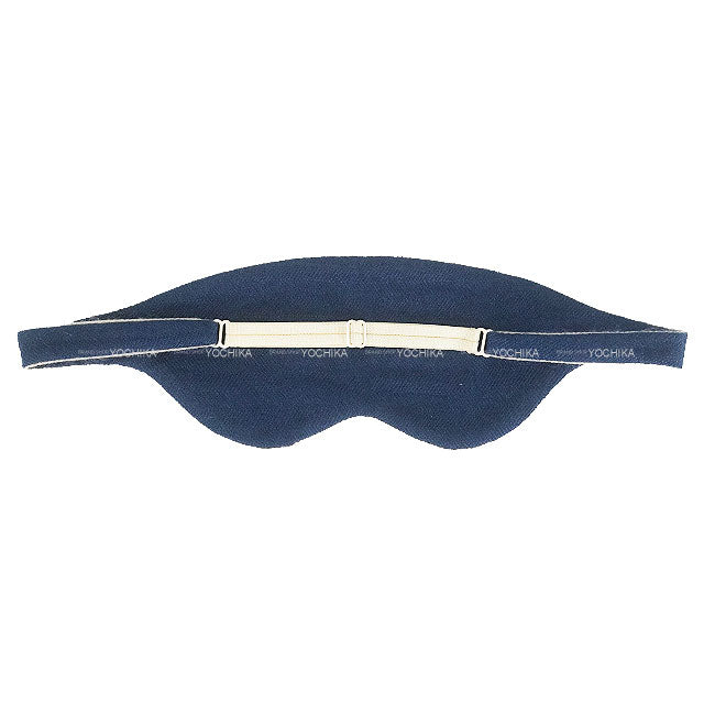 HERMES Travel Pouch Traveler 3-Piece Set Pouch Socks Eye Mask Indigo Blue Cashmere[EXCELLENT][Authentic]