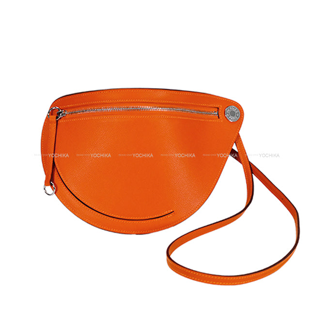 HERMES Shoulder bag Petite Course Feu Orange Veau Epsom Silver HW Stamp W[BRAND NEW][Authentic]
