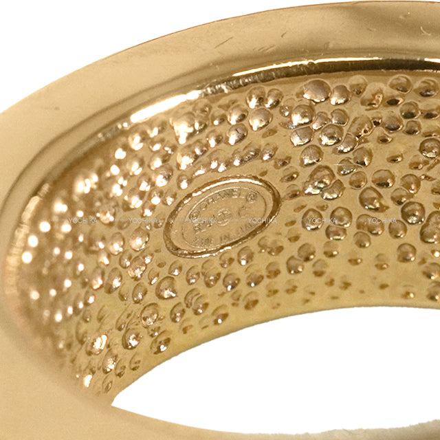[Pre-loved] 2024Cruise CHANEL ring Costume Jewelry COCO Mark Gold/White #52 Gold HW ABC394[LIKE NEW][Authentic]
