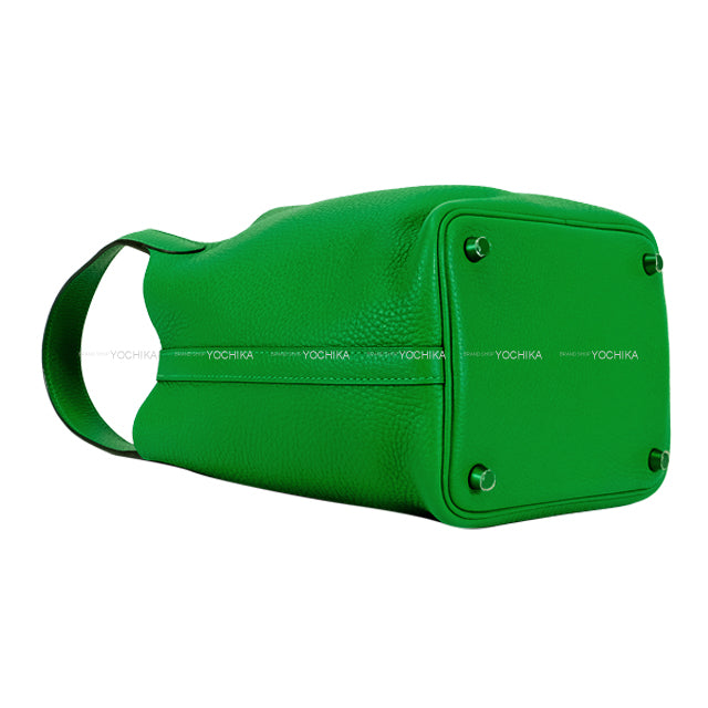 [Pre-loved] HERMES Handbag Picotin Lock 18 PM Monochrome SO GREEN Bambou Taurillon Clemence Mat Green HW Stamp Z[LIKE NEW][Authentic]