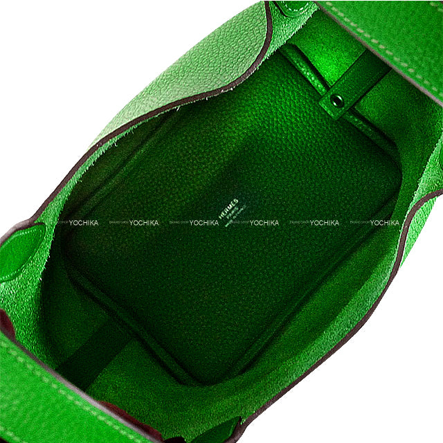 [Pre-loved] HERMES Handbag Picotin Lock 18 PM Monochrome SO GREEN Bambou Taurillon Clemence Mat Green HW Stamp Z[LIKE NEW][Authentic]