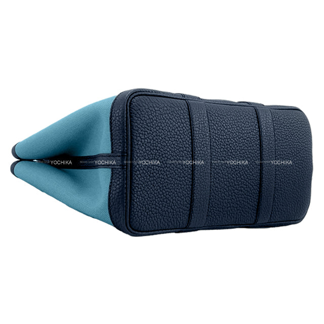 HERMES tote bag Garden Party 30 TPM Bleu Jean/Blue Indigo Toile Militaire/Veau Negonda Silver HW Stamp B[ALMOST NEW][Authentic]