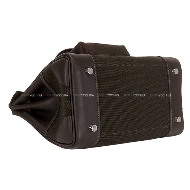 HERMES Handbag Birkin25 Cargo Pockets Ebene/Dark Bronze Toile Goeland/Veau Swift Silver HW Stamp W[BRAND NEW][Authentic]