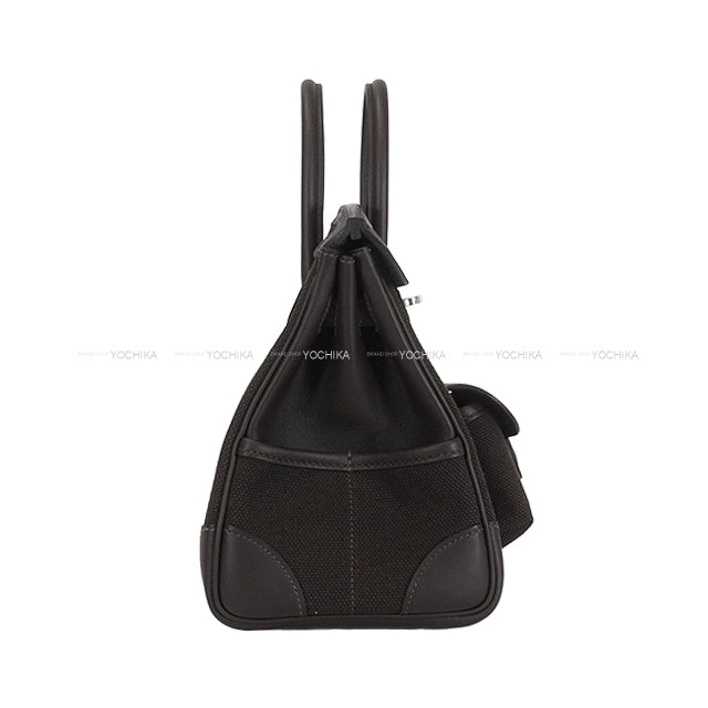 HERMES Handbag Birkin25 Cargo Pockets Ebene/Dark Bronze Toile Goeland/Veau Swift Silver HW Stamp W[BRAND NEW][Authentic]