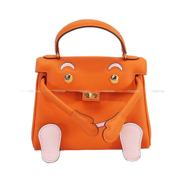 HERMES Handbag Kelly Doll Personal Order HSS Orange/Rose Sakura Veau Swift Gold HW Stamp W[BRAND NEW][Authentic]