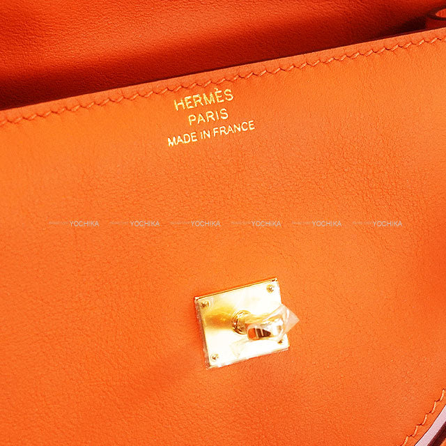 HERMES Handbag Kelly Doll Personal Order HSS Orange/Rose Sakura Veau Swift Gold HW Stamp W[BRAND NEW][Authentic]
