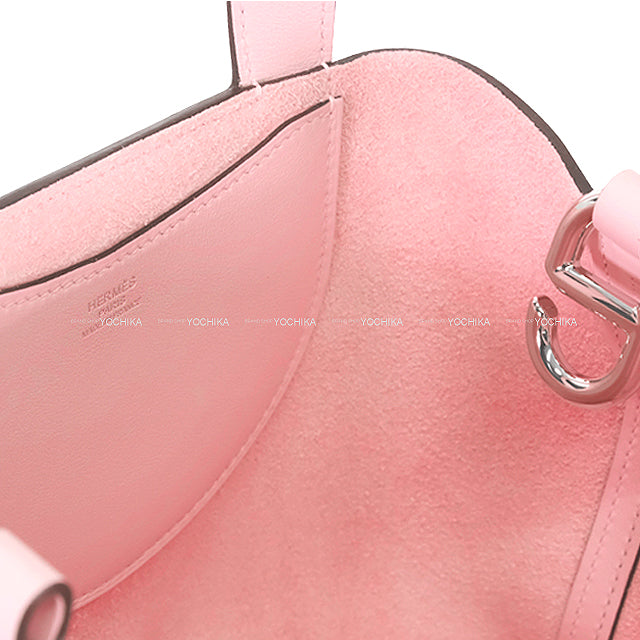HERMES Handbag In the Loop 18 Rose Sakura Taurillon Clemence/Veau Swift Silver HW Stamp W[BRAND NEW][Authentic]