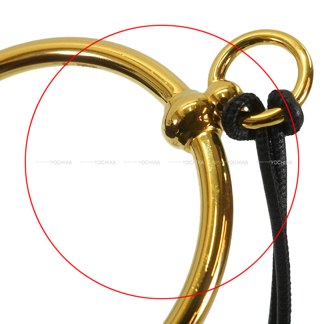 [Pre-loved] HERMES necklace Grand Loop Pendant Noir (Black) Veau Swift/Metal Gold HW[LIKE NEW][Authentic]