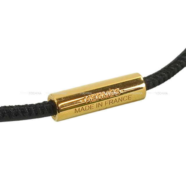 [Pre-loved] HERMES necklace Grand Loop Pendant Noir (Black) Veau Swift/Metal Gold HW[LIKE NEW][Authentic]