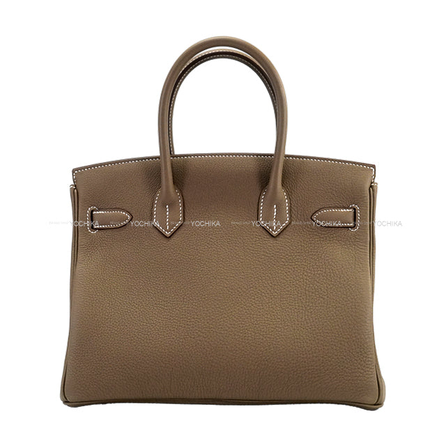HERMES Handbag Birkin30 Etoupe Veau Togo Silver HW Stamp W[EXCELLENT][Authentic]