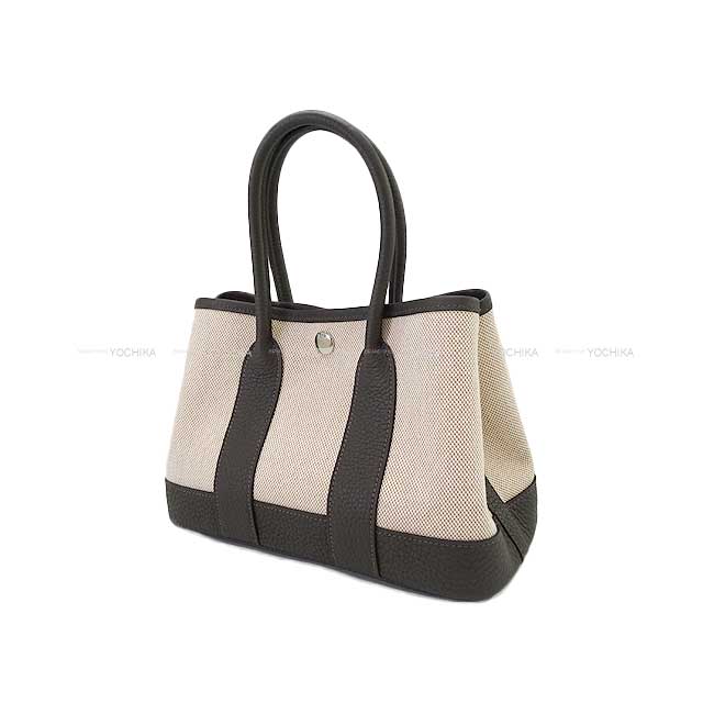 HERMES Handbag Neo Garden Party 23 Ebene Toile H Viking/Veau Negonda Silver HW Stamp W[BRAND NEW][Authentic]