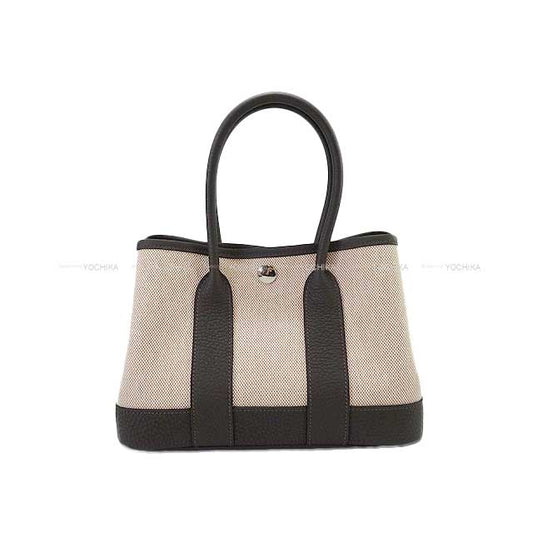 HERMES Handbag Neo Garden Party 23 Ebene Toile H Viking/Veau Negonda Silver HW Stamp W[BRAND NEW][Authentic]