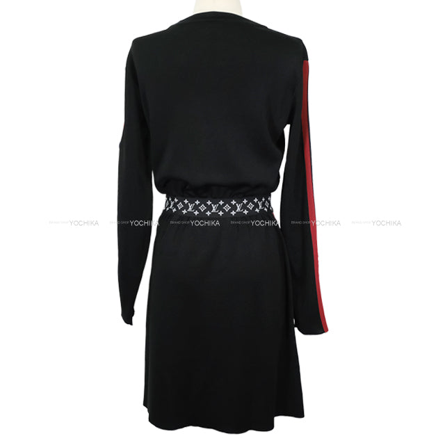 A/W 2020 LOUIS VUITTON One‐piece dress Ladies Monogram LV patch Noir (Black) Reyon/Polyester/Silk #S RW201A[EXCELLENT][Authentic]