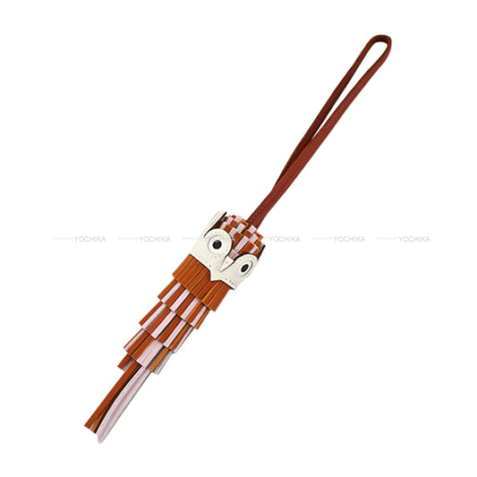 HERMES bag charm Chouette Owl Pain d'Epice/Mauve Pale/Sienne/Nata/Blanc (White) Agneau Milo/Veau Epsom Stamp K[BRAND NEW][Authentic]