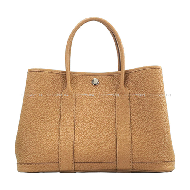 HERMES tote bag Garden Party 30 TPM Chai Veau Negonda Silver HW Stamp B[EXCELLENT][Authentic]