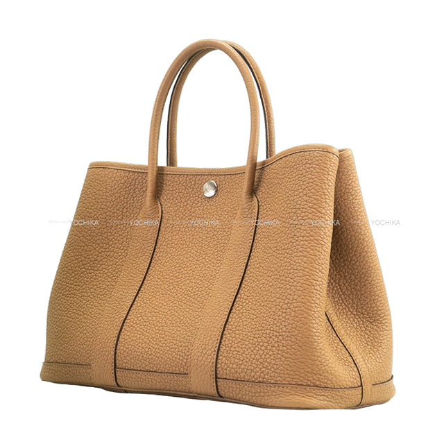 HERMES tote bag Garden Party 30 TPM Chai Veau Negonda Silver HW Stamp B[EXCELLENT][Authentic]