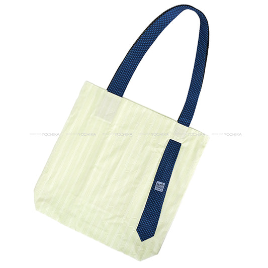 HERMES tote bag Petit H tie Vert/Marine Cotton/Silk100%[EXCELLENT][Authentic]