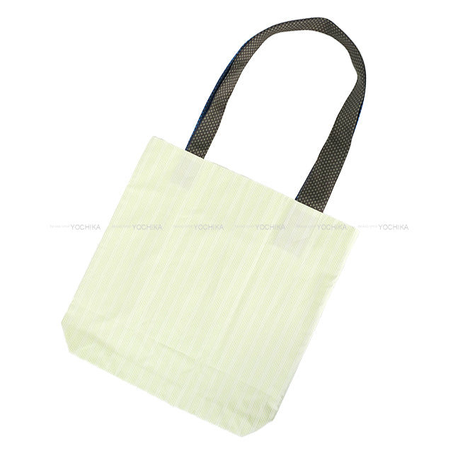 HERMES tote bag Petit H tie Vert/Marine Cotton/Silk100%[EXCELLENT][Authentic]
