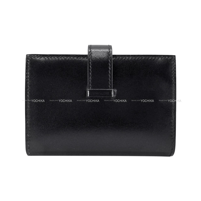 HERMES card holder Bearn Card holder SO BLACK Monochrome Noir (Black) Box Calf Black HW Stamp B[EXCELLENT][Authentic]