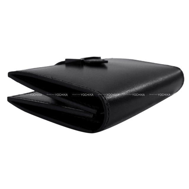 HERMES card holder Bearn Card holder SO BLACK Monochrome Noir (Black) Box Calf Black HW Stamp B[EXCELLENT][Authentic]