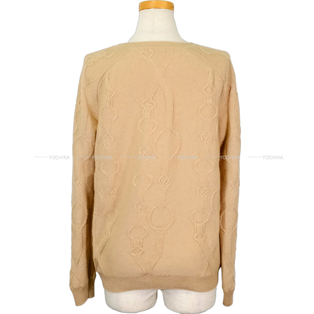 HERMES Knit Twillaine MORS DE SELLE Jaune vif Silk/Camel #38[EXCELLENT][Authentic]