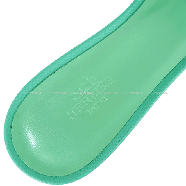 HERMES sandals Ladies OASIS H-motif Vert Veronese Veau Epsom #36[EXCELLENT][Authentic]