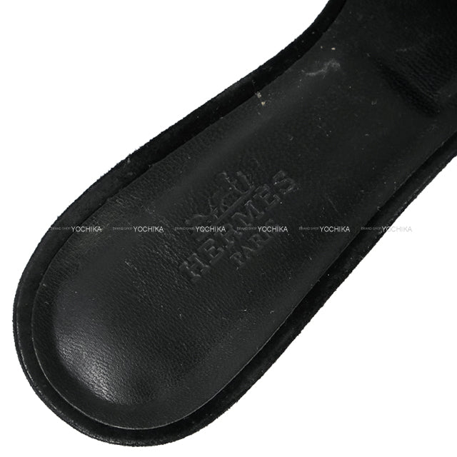 [Pre-loved] HERMES sandals Sandals OASIS Crystal Bijou #35.5 Noir (Black) Goat skin/Strass 35.5[USED A][Authentic]