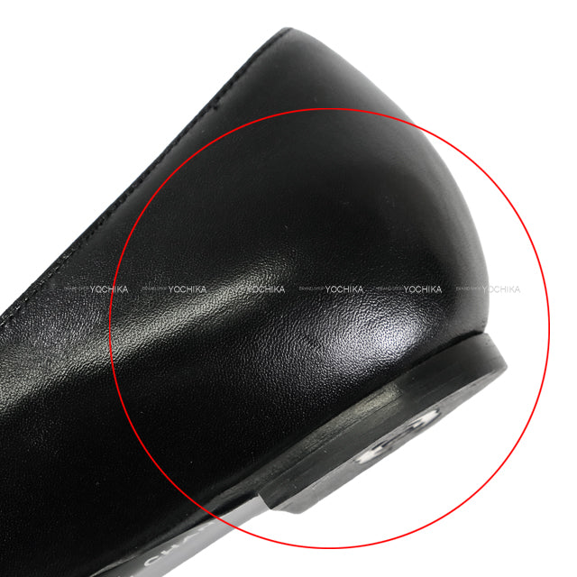 [Pre-loved] CHANEL Flat Shoes Ballerina COCO Mark bicolor #36.5C Black/Gold Lambskin #36.5 G27022[USED SA][Authentic]