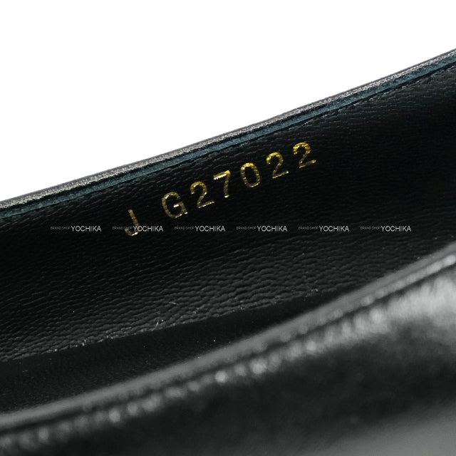 [Pre-loved] CHANEL Flat Shoes Ballerina COCO Mark bicolor #36.5C Black/Gold Lambskin #36.5 G27022[USED SA][Authentic]