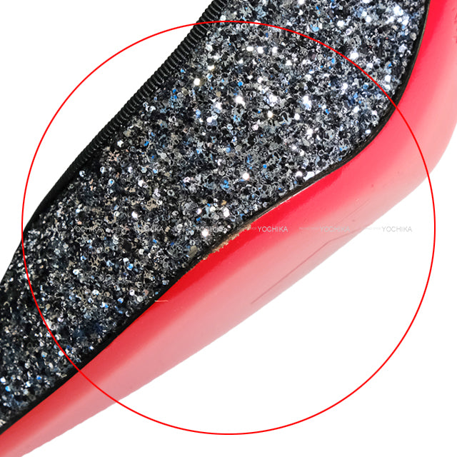 Christian Louboutin pumps Glitter Ribbon Heels Black/Blue Silver Glitter #36.5[EXCELLENT][Authentic]