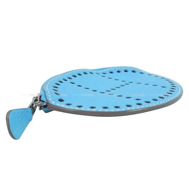 HERMES change purse Evelyne Celeste Chevre Myzore Silver HW Stamp □O[ALMOST NEW][Authentic]